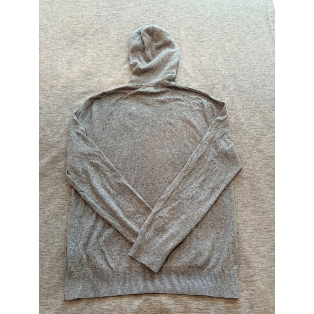Banana Republic Mens Premium Luxe Yarn Silk Cashmere Blend Zip Hoodie Gray M - Picture 2 of 8